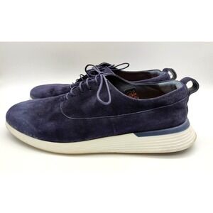 Wolf & Shepherd Crossover Longwing Blue Suede Oxford Shoes Men's 10.5 Lace Up